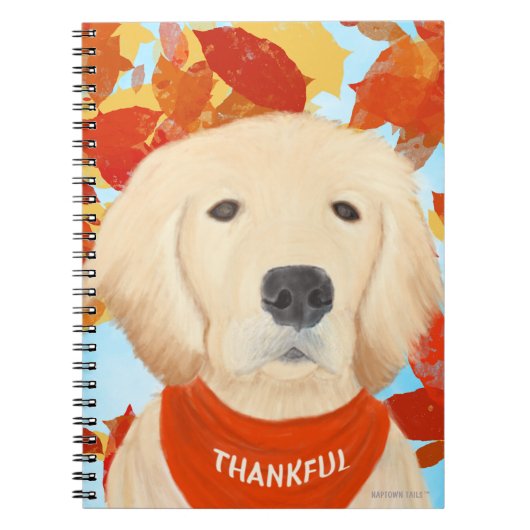 Thankful Golden Dog Herfst Journal Notitieboek (Voorkant)