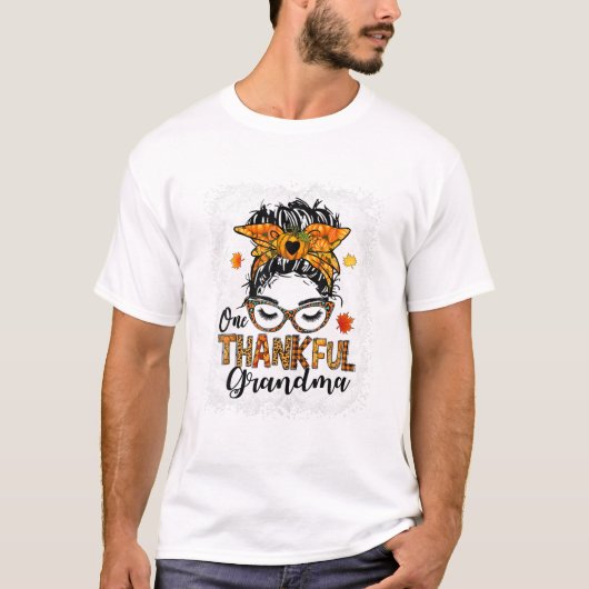 Thankful Grandma Messy Bun T-shirt (Voorkant)