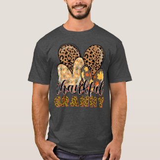 Thankful Granny Cheetah Heart Granny Life Herfst T T-shirt