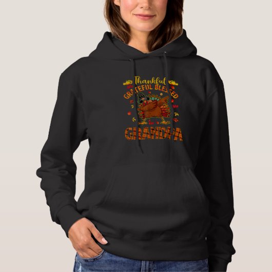 Thankful Grateful And Blessed Grandpa Dabbing Turk Hoodie (Voorkant)