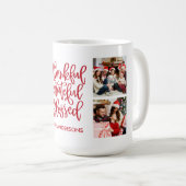 Thankful Grateful Blessed 4 Foto Name Red Koffiemok (Voorkant rechts)