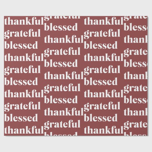Thankful Grateful Blessed Autumn Cadeaupapier (Vlak)