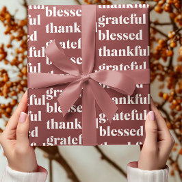 Thankful Grateful Blessed Autumn Cadeaupapier