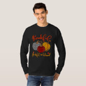 Thankful Grateful Blessed Autumn Fall Pumpkin Outf T-shirt (Voorkant volledig)