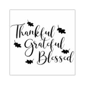 Thankful Grateful Blessed Autumn laat Typografie a Rubberstempel (Afrduk)