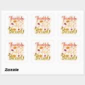 Thankful Grateful Blessed: Autumn’s Heartbeat Vierkante Sticker (Vel)