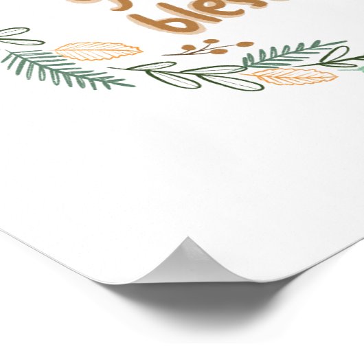 Thankful Grateful Blessed Autumn Wreath Poster (Hoek)