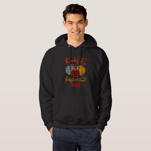 Thankful Grateful Blessed Baba Autumn Fall Pumpkin Hoodie (Voorkant volledig)