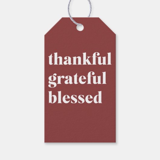 Thankful Grateful Blessed Cadeaulabel (Voorkant)