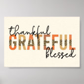 Thankful Grateful Blessed Cheetah Print Typografie (Voorkant)