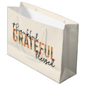 Thankful Grateful Blessed Cheetah Print Typografie Groot Cadeauzakje (Voorkant Gekanteld)
