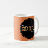 Thankful Grateful Blessed Cheetah Print Typografie Koffiemok (Voorkant rechts)