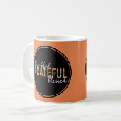 Thankful Grateful Blessed Cheetah Print Typografie Koffiemok (Voorkant links)