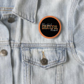 Thankful Grateful Blessed Cheetah Print Typografie Ronde Button 5,7 Cm (In situ)