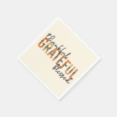 Thankful Grateful Blessed Cheetah Print Typografie Servet (Hoek)