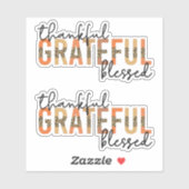 Thankful Grateful Blessed Cheetah Print Typografie Sticker (Vel)