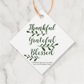 Thankful Grateful Blessed dark green gepersonalise Bedankjes Labels (Voorkant)