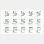 Thankful Grateful Blessed dark green modern script Labels (Vel)