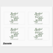 Thankful Grateful Blessed dark green modern script Rechthoekige Sticker (Vel)