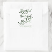Thankful Grateful Blessed dark green modern script Rechthoekige Sticker (Tas)