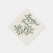 Thankful Grateful Blessed dark green modern script Servet (Hoek)