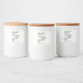 Thankful Grateful Blessed dark green modern script Voedselcontainer Etiket (Flessen)