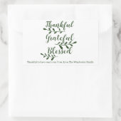 Thankful Grateful Blessed dark green script Rechthoekige Sticker (Tas)