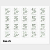 Thankful Grateful Blessed dark green script Vierkante Sticker (Vel)