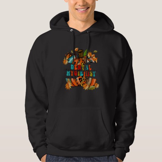 Thankful Grateful Blessed Dental Hygienist Pumpkin Hoodie (Voorkant)