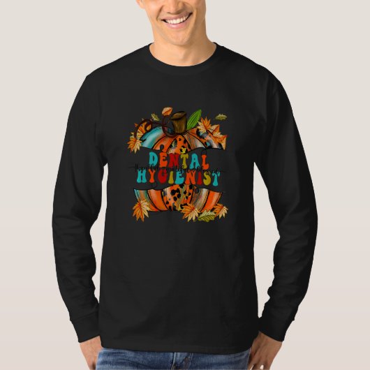 Thankful Grateful Blessed Dental Hygienist Pumpkin T-shirt (Voorkant)