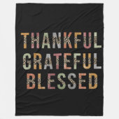Thankful, Grateful, Blessed Fleece Deken (Voorkant)