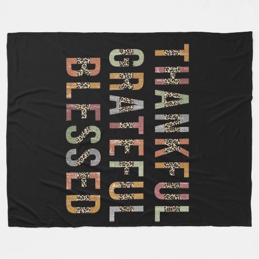 Thankful, Grateful, Blessed Fleece Deken (Voorkant (Horizontaal))