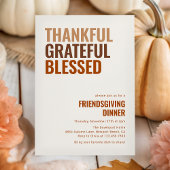 Thankful Grateful Blessed Friendsgiving Dinner  Kaart