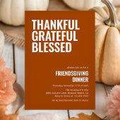 Thankful Grateful Blessed Friendsgiving Dinner  Kaart