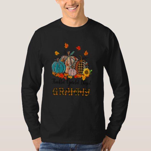 Thankful Grateful Blessed Grammy Pumpkins Thanksgi T-shirt (Voorkant)
