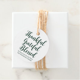 Thankful Grateful Blessed green scriptvakantie Bedankjes Labels