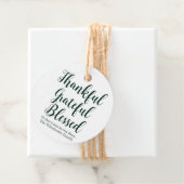 Thankful Grateful Blessed green scriptvakantie Bedankjes Labels (In situ)