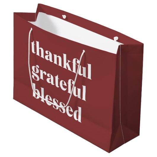 Thankful Grateful Blessed Groot Cadeauzakje (Voorkant Gekanteld)