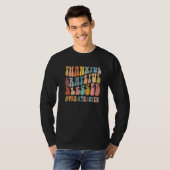 Thankful Grateful Blessed Groovy Teaching Pre K Te T-shirt (Voorkant volledig)