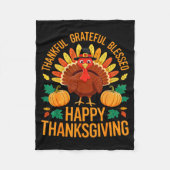 Thankful Grateful Blessed Happy Thanksgiving Shirt Fleece Deken (Voorkant)
