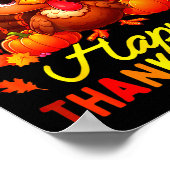 Thankful Grateful Blessed Happy Thanksgiving Turke Poster (Hoek)