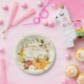 Thankful Grateful Blessed Herfst Harvest Family Wo Papieren Bordje (Feest)