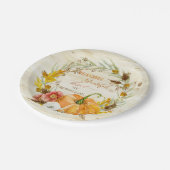 Thankful Grateful Blessed Herfst Harvest Family Wo Papieren Bordje (Gekanteld)