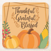 Thankful, Grateful, Blessed Kartonnen Onderzetters (Voorkant)