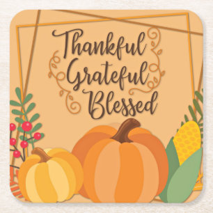 Thankful, Grateful, Blessed Kartonnen Onderzetters