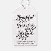 Thankful Grateful Blessed kraft aangepaste scriptt Cadeaulabel (Voorkant)