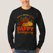 Thankful Grateful Blessed Leopard Plaid Pumpkin Th T-shirt (Voorkant)
