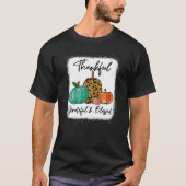 Thankful Grateful Blessed Leopard Pumpkin Fall Tha T-shirt (Voorkant)