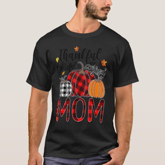 Thankful Grateful Blessed Mom Pumpkin Truck Thanks T-shirt (Voorkant)