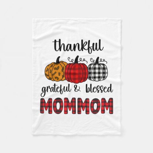 Thankful Grateful Blessed Mommom Thanksgiving Fami Fleece Deken (Voorkant)